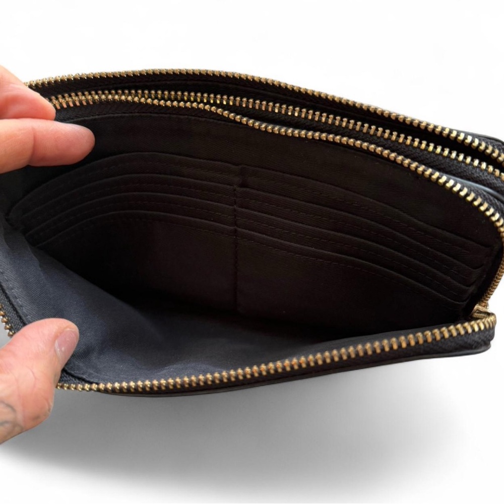 Coach Signature Brown and Gold Wallet - Picture 6 of 7
